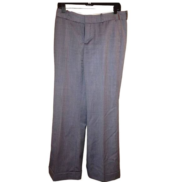 Banana Republic Ryan Fit Gray 12 Chambray Dress Work Pants Cuffed Wool Blend - Picture 1 of 8